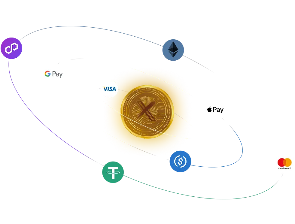 FlyX Coin presale visualization displaying secure cryptocurrency investment platform and blockchain technology features